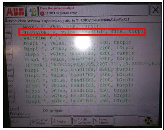 工業(yè)機(jī)器人凃膠汞壓力過(guò)低故障維修